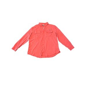Ocean Coast Mens XXL Coral Long Sleeve Vented Fishing Shirt Ripstop Button Down